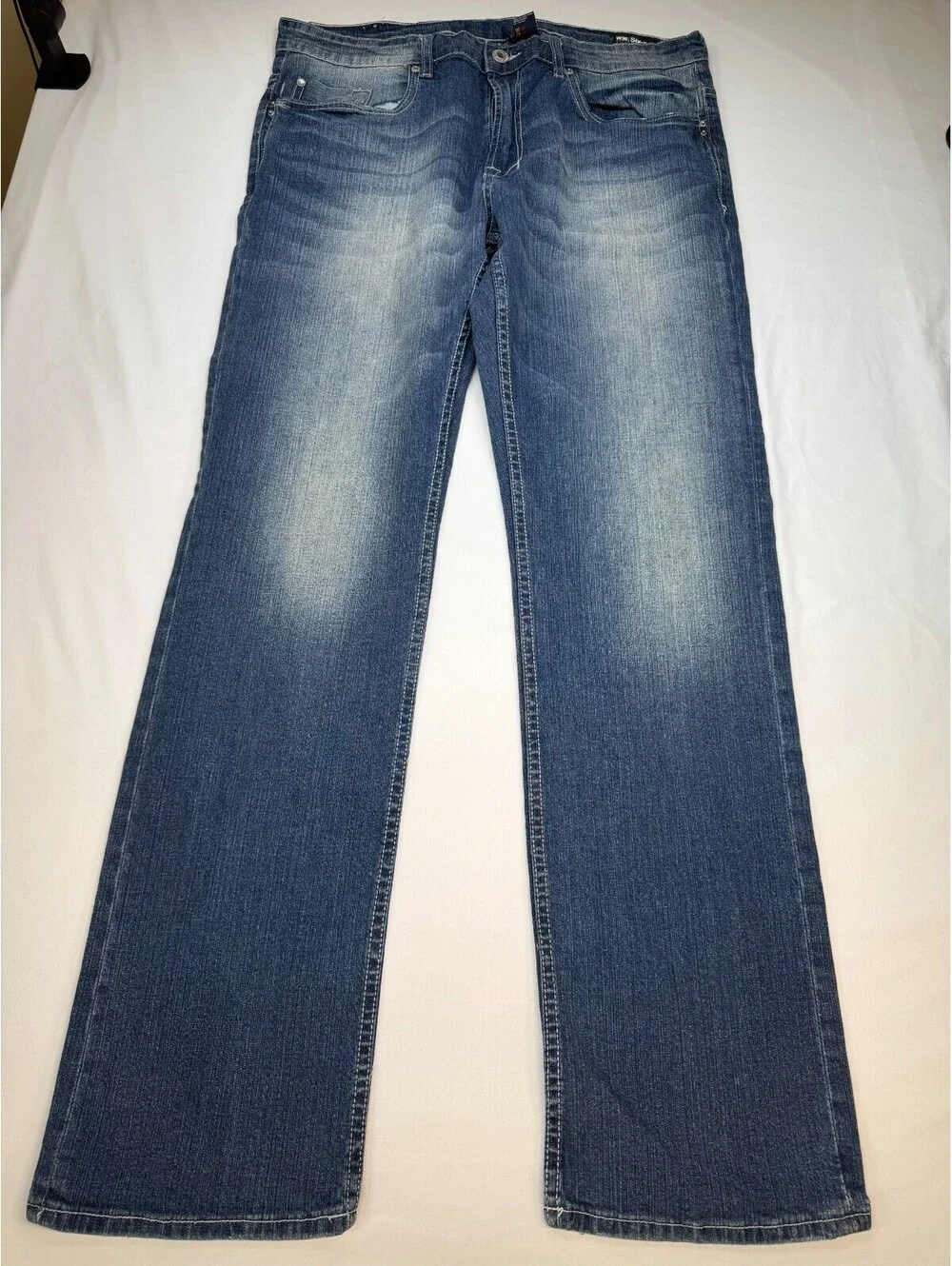 Buffalo David Bitton Men's Jeans Six-X Basic Slim Straight Mid Rise Size 36 Blue